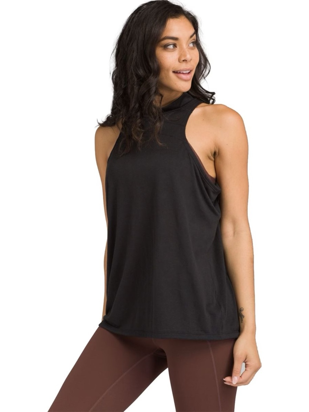 Prana Black Loretta Tie Back Racerback Tank, Sz M